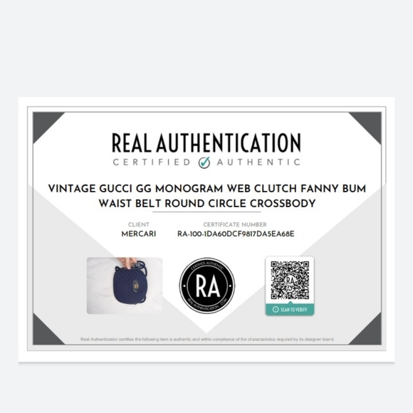 Authentic Vintage Gucci GG Monogram Web Clutch Fanny Bum Waist Belt Round Circle - Picture 4 of 11